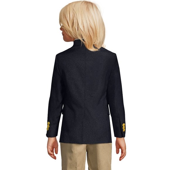 NWT Lands' End Boys Wool Blazer Jacket Dark Blue Navy Suit Jacket size 10H Husky - Picture 4 of 12